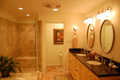 Houston Memorial bath clear sealed maple cabinets 