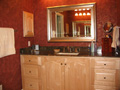 Houston bath clear sealed maple vanity cabinets